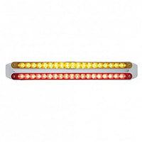 Dual 19 LED 12" Reflector Light Bars - Amber & Red LEDs (Amber & Red or Clear Lens)