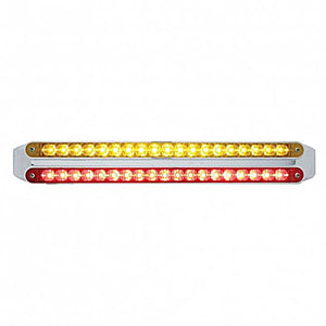 Dual 19 LED 12" Reflector Light Bars - Amber & Red LEDs (Amber & Red or Clear Lens)