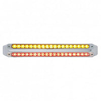 Dual 19 LED 12" Reflector Light Bars - Amber & Red LEDs (Amber & Red or Clear Lens)