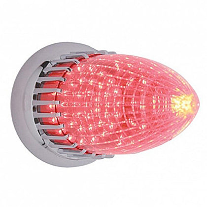 United Pacific - 40 Red LED Vintage Torpedo Flush Mount Light - Red LEDs (Red Lens)