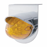 Stainless Steel Light Bracket w/ 19 LED Watermelon Light & Visor - Amber LEDs (Amber or Clear Lens)