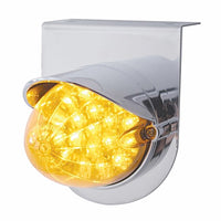 Stainless Steel Light Bracket w/ 19 LED Watermelon Light & Visor - Amber LEDs (Amber or Clear Lens)