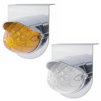 Stainless Steel Light Bracket w/ 19 LED Watermelon Light & Visor - Amber LEDs (Amber or Clear Lens)