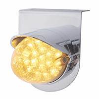 Stainless Steel Light Bracket w/ 19 LED Watermelon Light & Visor - Amber LEDs (Amber or Clear Lens)
