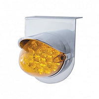 Stainless Steel Light Bracket w/ 19 LED Reflector Light & Visor - Amber LEDs (Amber or Clear Lens)