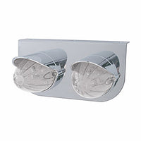Stainless Steel Light Bracket w/ 2 X 19 LED Watermelon Lights & Visors - Amber LEDs (Amber or Clear Lens)
