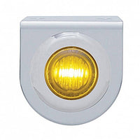 Stainless Steel Light Bracket w/ 3 LED 3/4" Mini Light - Amber or Red LEDs (Amber or Red Lens)