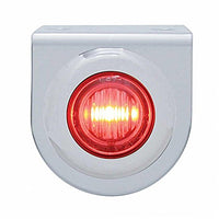 Stainless Steel Light Bracket w/ 3 LED 3/4" Mini Light - Amber or Red LEDs (Amber or Red Lens)