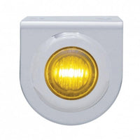 Stainless Steel Light Bracket With 3 LED 3/4" Mini Light - Amber, Blue, Red or White LEDs (Amber or Clear Lens)