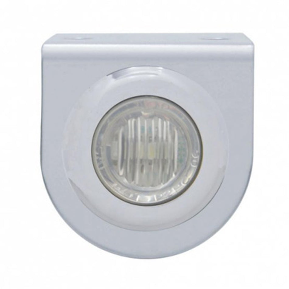 Stainless Steel Light Bracket With 3 LED 3/4" Mini Light - Amber, Blue, Red or White LEDs (Amber or Clear Lens)