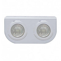 Stainless Steel Light Bracket w/ 2 X 3 LED 3/4" Mini Lights - Amber, Red, Blue or White LEDs (Amber or Clear Lens)