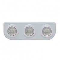 Stainless Steel Light Bracket w/ 3 X 3 LED 3/4" Mini Lights - Amber, Red, Blue or White LEDs (Amber or Clear Lens)