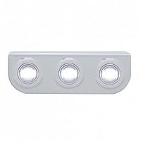 Stainless Steel Light Bracket w/ 3 X 3 LED 3/4" Mini Lights - Amber, Red, Blue or White LEDs (Amber or Clear Lens)