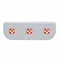 Stainless Steel Light Bracket w/ 3 X 4 LED Fastener Lights - Red LEDs (Clear Lens)