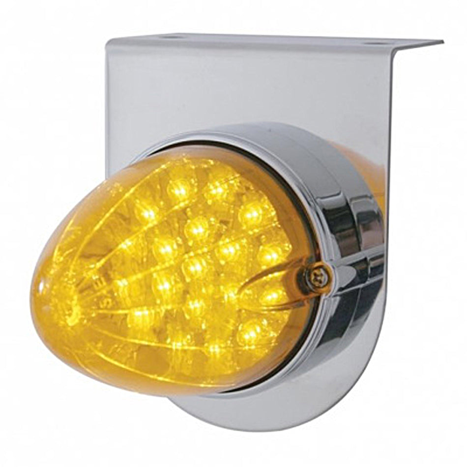 Stainless Steel Light Bracket w/ 19 LED Reflector Light - Amber LEDs (Amber or Clear Lens)