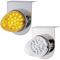 Stainless Steel Light Bracket w/ 19 LED Reflector Light - Amber LEDs (Amber or Clear Lens)