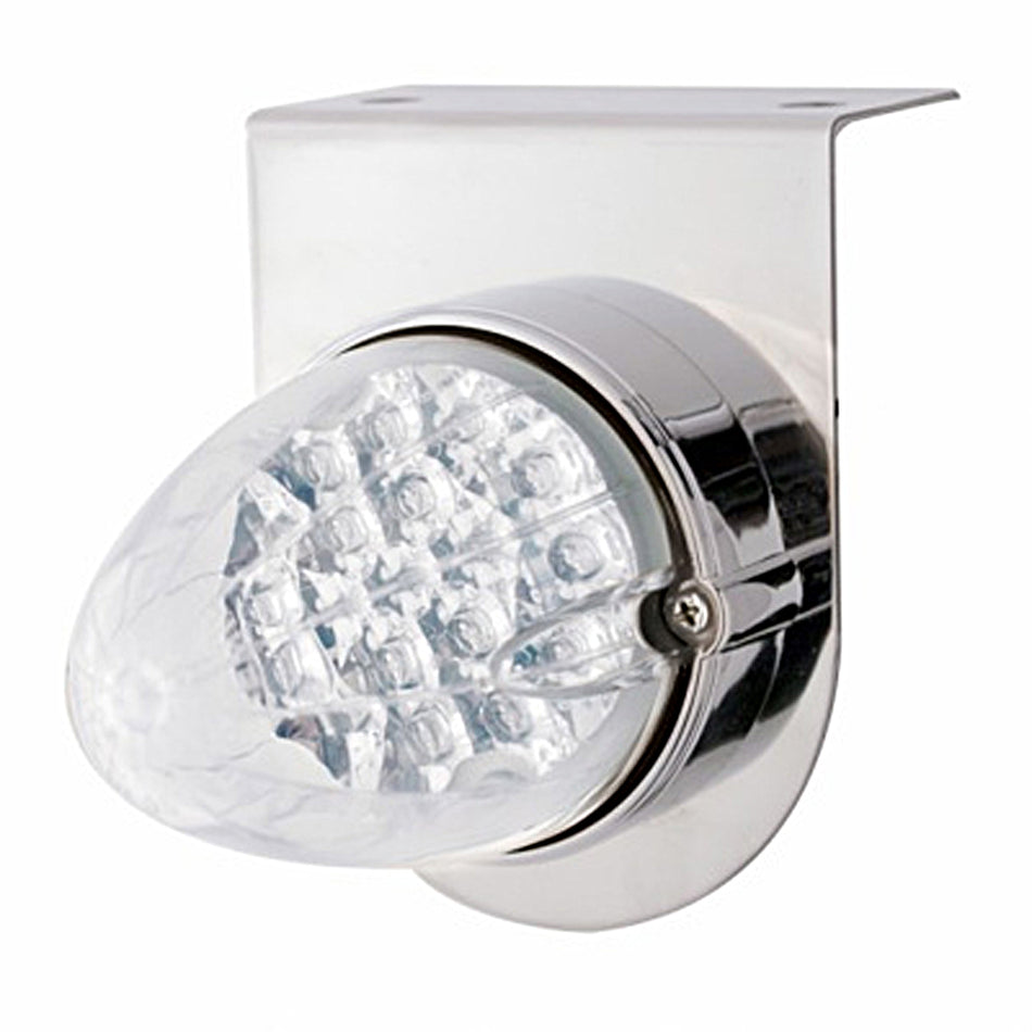 Stainless Steel Light Bracket w/ 19 LED Reflector Light - Amber LEDs (Amber or Clear Lens)