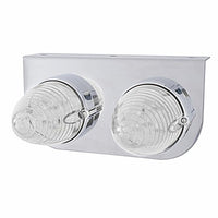 Stainless Steel Light Bracket w/ 2 X 19 LED Beehive Lights - Amber LEDs (Amber or Clear Lens)