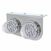 Stainless Steel Light Bracket w/ 2 X 19 LED Reflector Lights - Amber LEDs (Amber or Clear Lens)