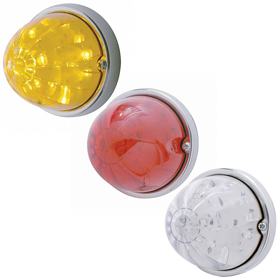 17 LED Dual Function Watermelon Light with Flush Mount Kit - Amber or Red LEDs (Amber, Red or Clear Lens)