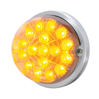 17 LED Dual Function Watermelon Clear Reflector Flush Mount Kit - Amber or Red LEDs (Clear Lens)