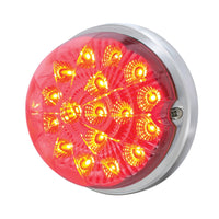 17 LED Dual Function Watermelon Clear Reflector Flush Mount Kit - Amber or Red LEDs (Clear Lens)