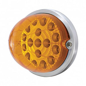 17 LED Watermelon Clear Reflector Flush Mount Kit - Amber or Red LEDs (Amber or Red Lens)