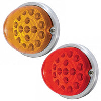 17 LED Watermelon Clear Reflector Flush Mount Kit - Amber or Red LEDs (Amber or Red Lens)