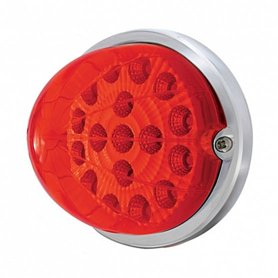 17 LED Watermelon Clear Reflector Flush Mount Kit - Amber or Red LEDs (Amber or Red Lens)