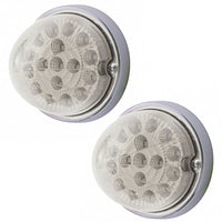 17 LED Watermelon Clear Reflector Flush Mount Kit - Amber or Red LEDs (Clear Lens)