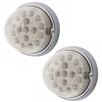 17 LED Watermelon Clear Reflector Flush Mount Kit - Amber or Red LEDs (Clear Lens)