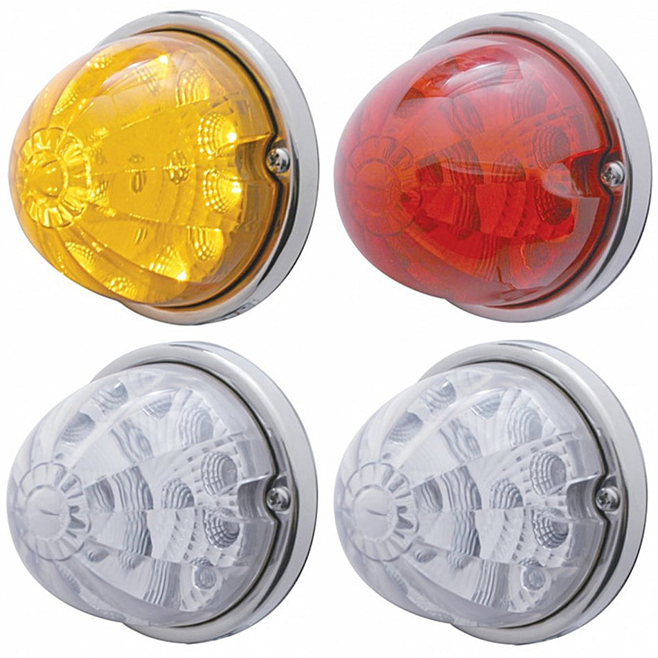 17 LED Reflector Watermelon Flush Mount Kit - Amber or Red LEDs (Amber, Red or Clear Lens)