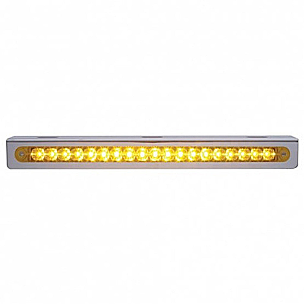 12-3/4" Stainless Steel Light Bracket w/ 19 LED 12" Light Bar - Amber or Red LEDs (Amber, Red or Clear Lens)