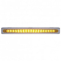 12-3/4" Stainless Steel Light Bracket w/ 19 LED 12" Light Bar - Amber or Red LEDs (Amber, Red or Clear Lens)
