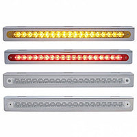12-3/4" Stainless Steel Light Bracket w/ 19 LED 12" Light Bar - Amber or Red LEDs (Amber, Red or Clear Lens)