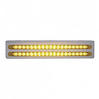 12-3/4" Stainless Light Bracket With 2X 19 LED 12" Light Bars - Amber or Red LEDs (Amber, Red or Clear Lens)