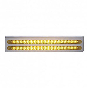 12-3/4" Stainless Light Bracket With 2X 19 LED 12" Light Bars - Amber or Red LEDs (Amber, Red or Clear Lens)