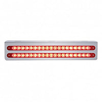 12-3/4" Stainless Light Bracket With 2X 19 LED 12" Light Bars - Amber or Red LEDs (Amber, Red or Clear Lens)