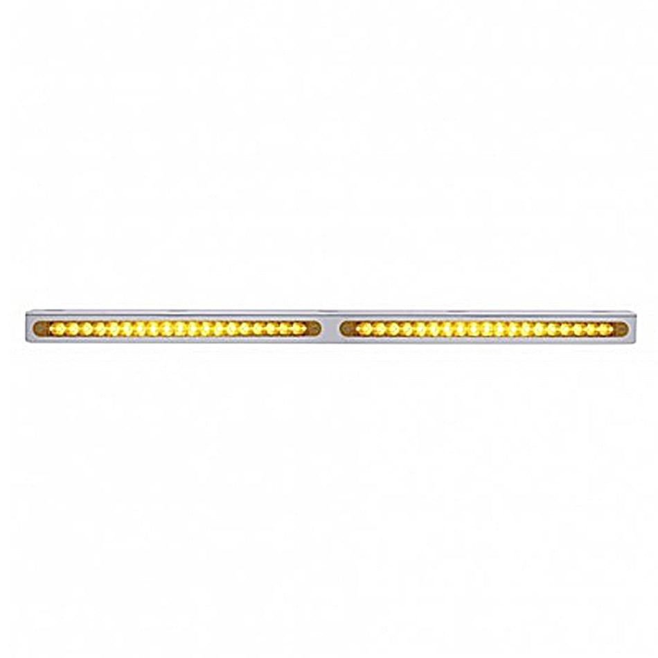 25-5/16" Stainless Light Bracket With 2X 19 LED 12" Light Bars - Amber or Red LEDs (Amber, Red or Clear Lens)