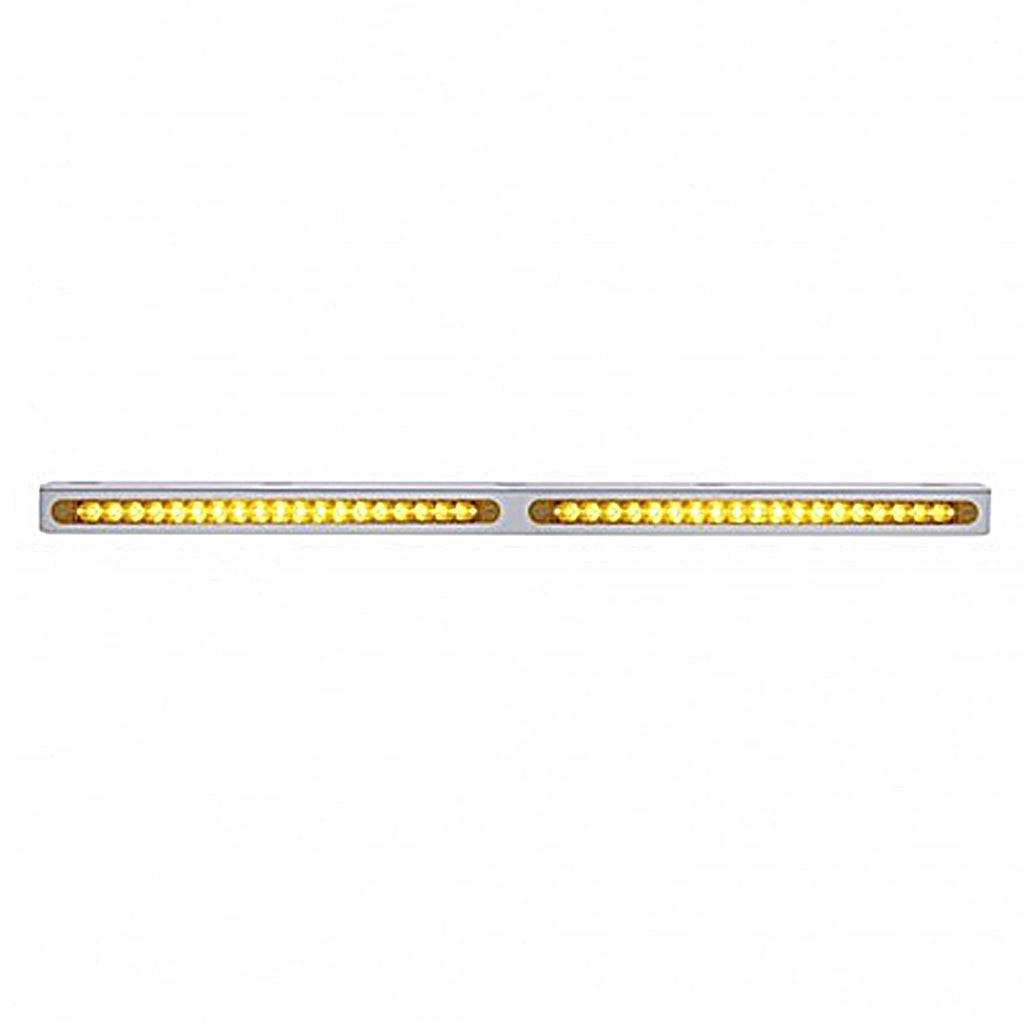 25-5/16" Stainless Light Bracket With 2X 19 LED 12" Light Bars - Amber or Red LEDs (Amber, Red or Clear Lens)