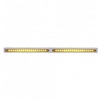 25-5/16" Stainless Light Bracket With 2X 19 LED 12" Light Bars - Amber or Red LEDs (Amber, Red or Clear Lens)