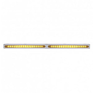 25-5/16" Stainless Light Bracket With 2X 19 LED 12" Light Bars - Amber or Red LEDs (Amber, Red or Clear Lens)