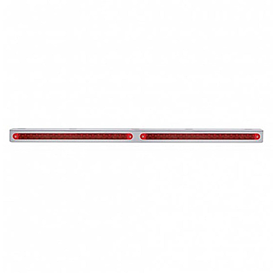 25-5/16" Stainless Light Bracket With 2X 19 LED 12" Light Bars - Amber or Red LEDs (Amber, Red or Clear Lens)