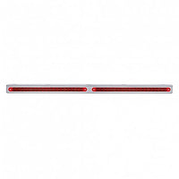 25-5/16" Stainless Light Bracket With 2X 19 LED 12" Light Bars - Amber or Red LEDs (Amber, Red or Clear Lens)