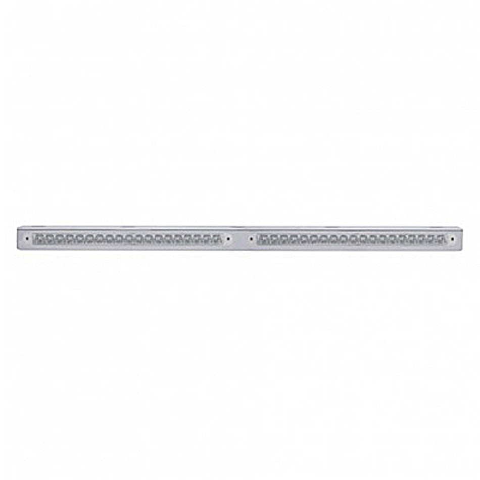 25-5/16" Stainless Light Bracket With 2X 19 LED 12" Light Bars - Amber or Red LEDs (Amber, Red or Clear Lens)