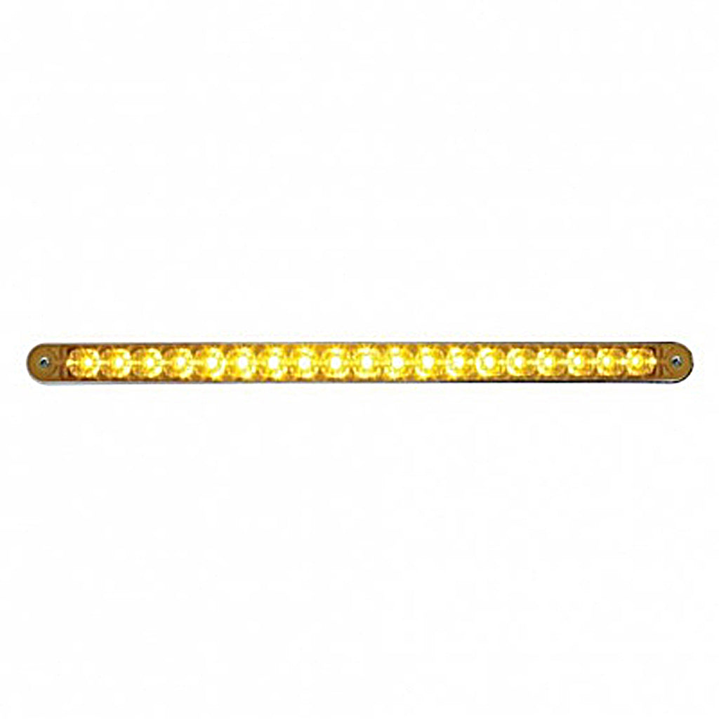 19 LED 12" Reflector Turn Signal Light Bar w/ Bezel - Amber LEDs (Amber or Clear Lens)