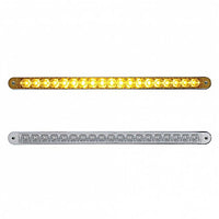 19 LED 12" Reflector Turn Signal Light Bar w/ Bezel - Amber LEDs (Amber or Clear Lens)