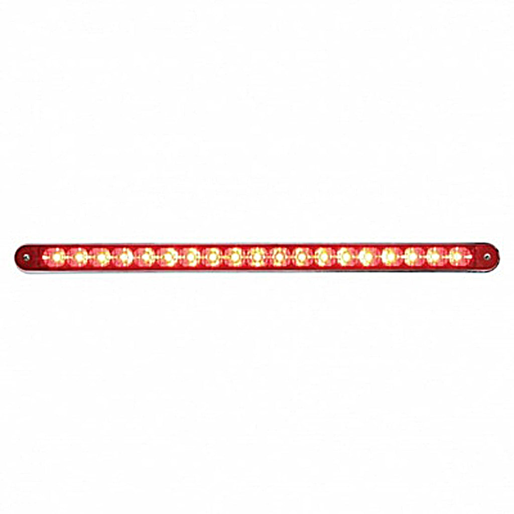 19 LED 12" Reflector Stop, Turn & Tail Light Bar w/ Bezel - Red LEDs (Red or Clear Lens)