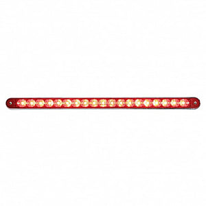 19 LED 12" Reflector Stop, Turn & Tail Light Bar w/ Bezel - Red LEDs (Red or Clear Lens)