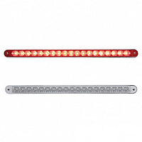 19 LED 12" Reflector Stop, Turn & Tail Light Bar w/ Bezel - Red LEDs (Red or Clear Lens)